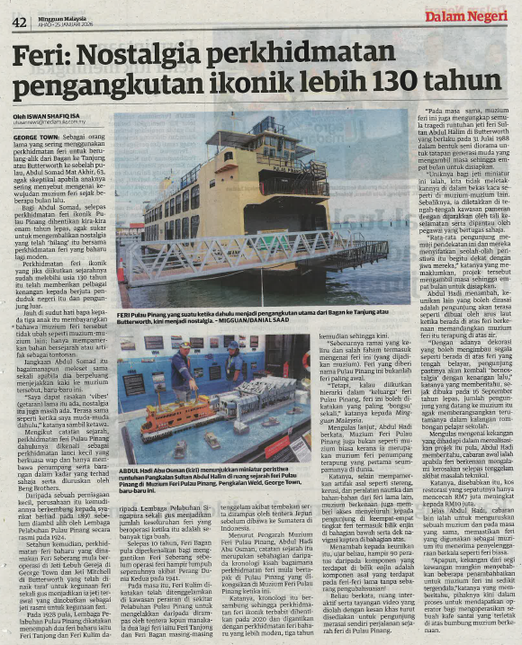 Feri: nostalgia perkhidmatan pengangkutan ikonik lebih 130 tahun