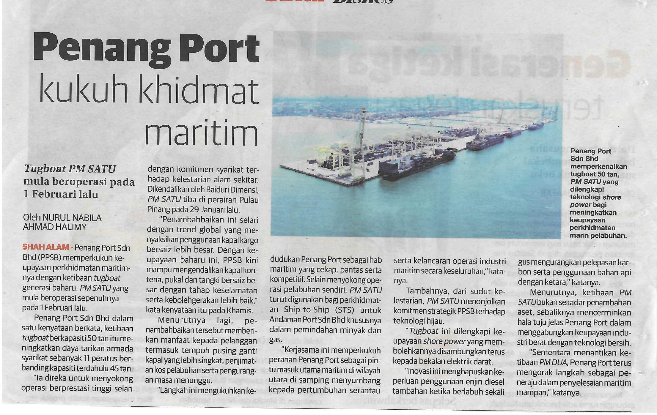 Penang Port enhances maritime services